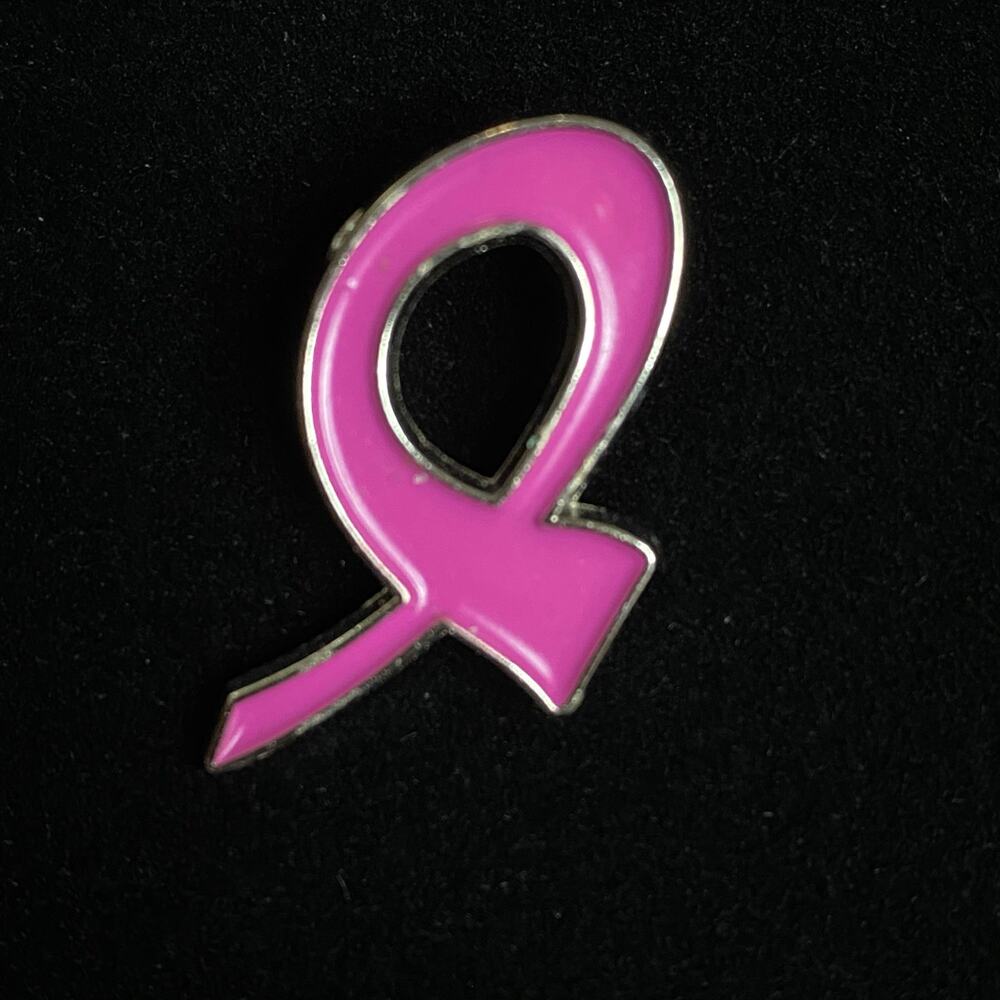 Pink Ribbon Awareness Pin Breast Cancer Support Enamel Lapel 1" Unbranded